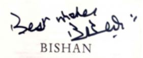 Firma de Bishan Singh Bedi