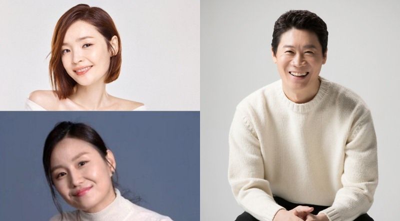 Jeon Mi- do (arriba), Jin Seon-gyu (derecha) y Kim So- jin (abajo)