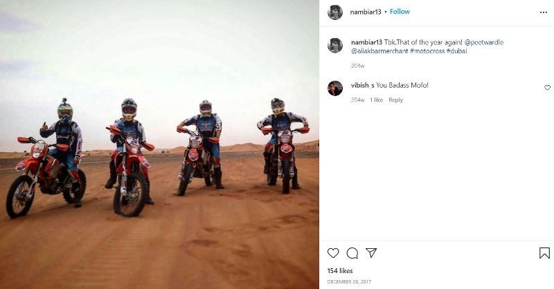 Publicaci&oacute;n de Instagram de Suraj Nambiar