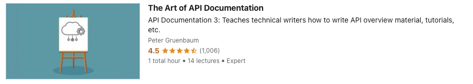 Descripci&oacute;n del curso El arte de la documentaci&oacute;n API en Udemy.