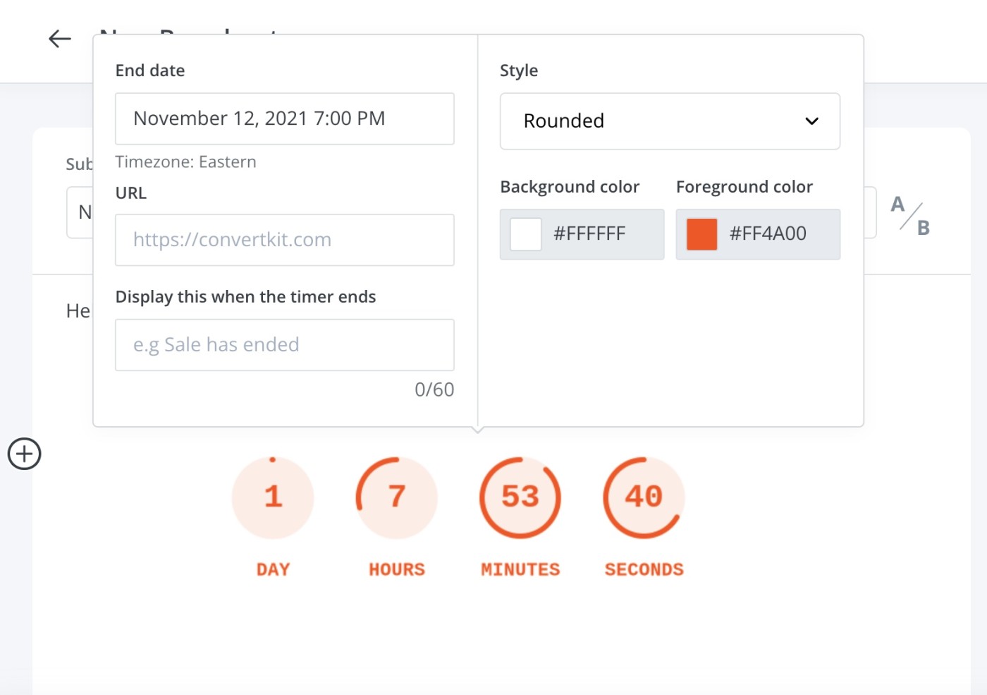 convertkit-tips-02-personalizar-temporizador Cambiar la apariencia del temporizador en ConvertKit