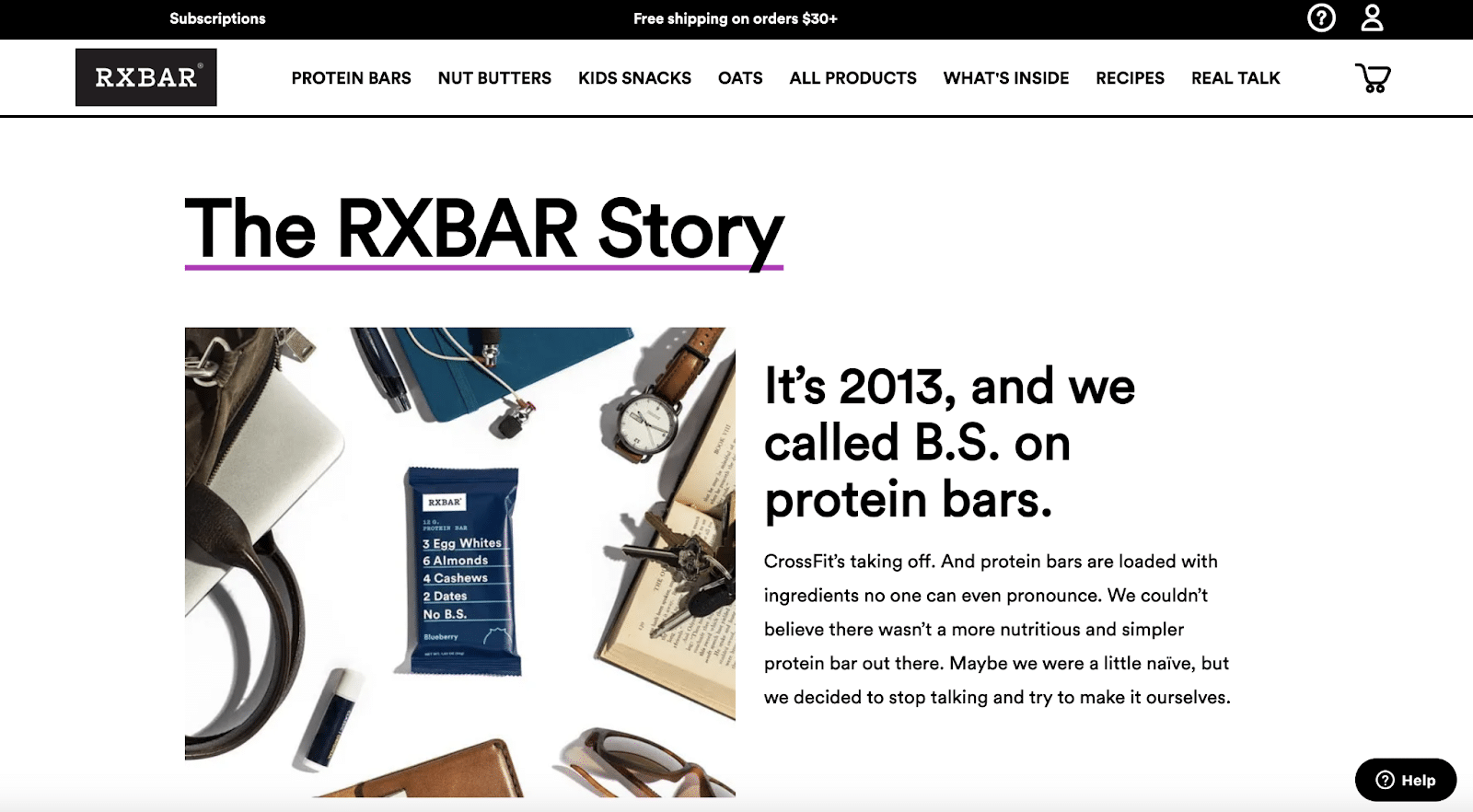 30 ejemplos de páginas Stellar Acerca de nosotros para inspirarte RXBAR comparte la historia de la compañía en su página Acerca de nosotros.