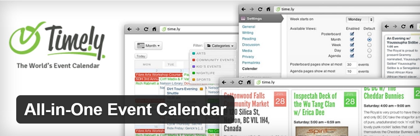 Calendario de eventos todo en uno