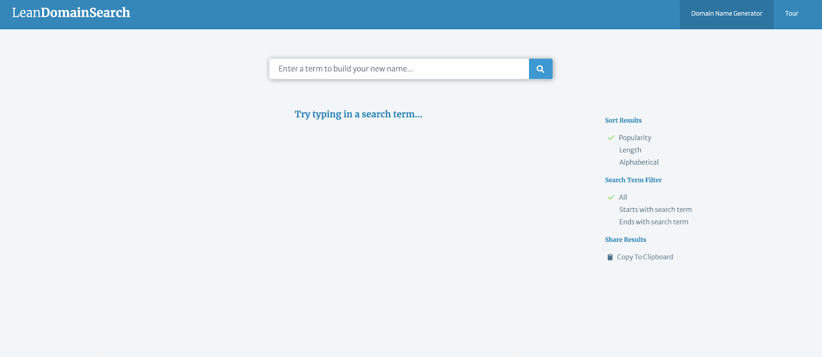 Lean Domain Search genera nombres de blogs y busca dominios
