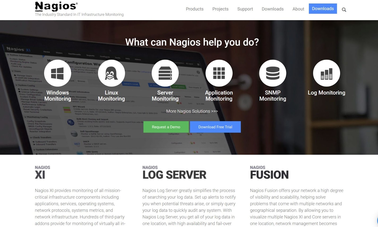 Una captura de pantalla de la p&aacute;gina de inicio de Nagios
