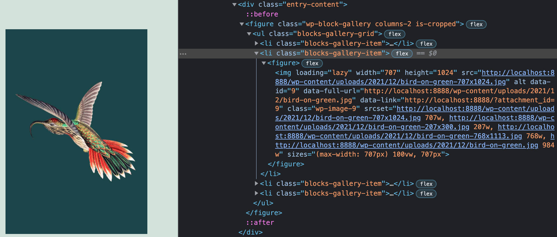Bloque de galer&iacute;a en WordPress 5.8.