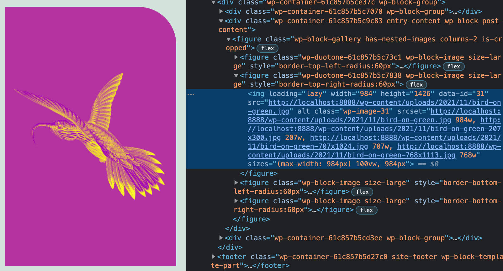 Bloque de galer&iacute;a en WordPress 5.9.