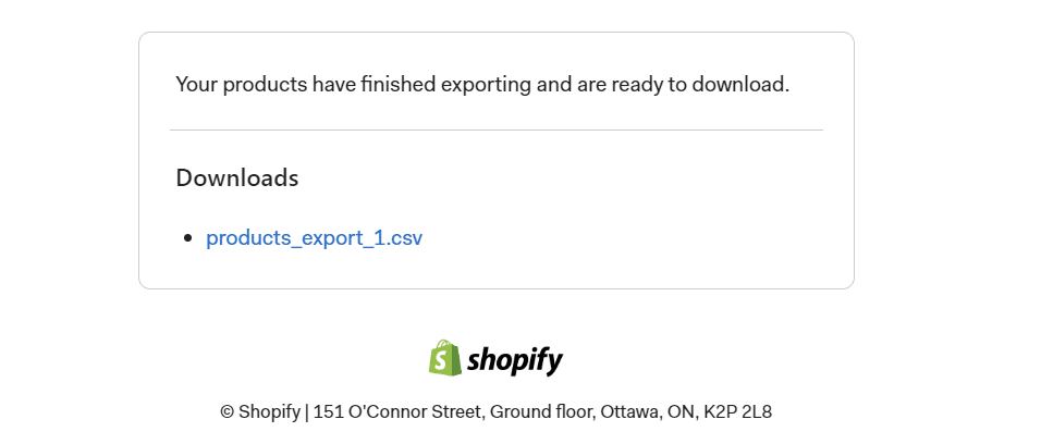 Cómo migrar de Shopify a WooCommerce (en 8 pasos) Espere a que se compile su archivo CSV