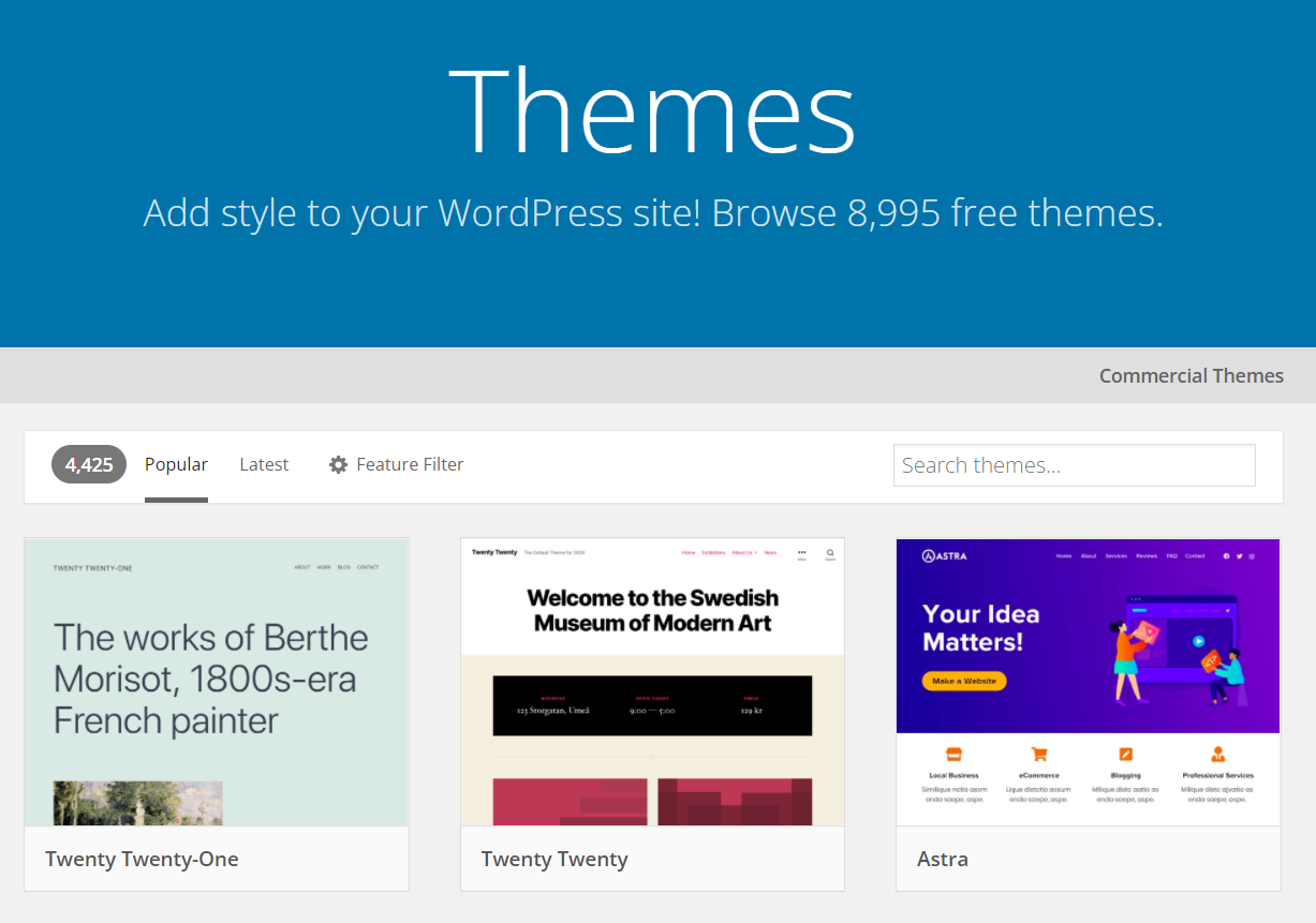 Cómo migrar de Drupal a WordPress (en 10 pasos) El repositorio de temas de WordPress