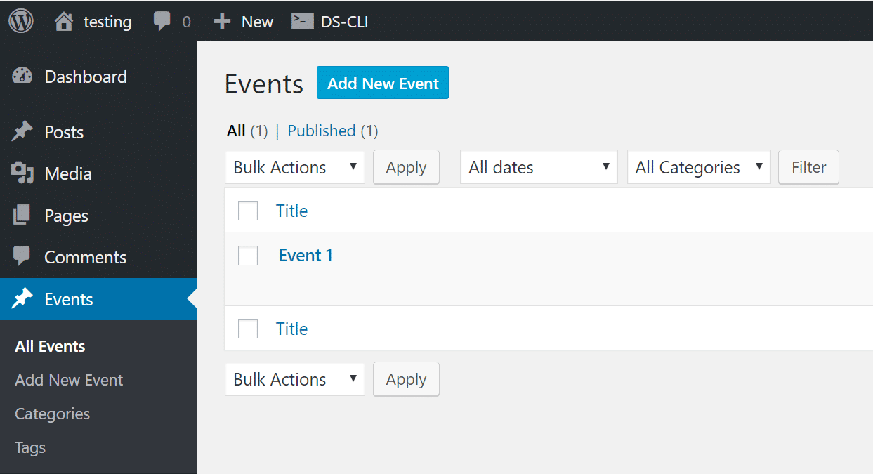 eventos de wordpress