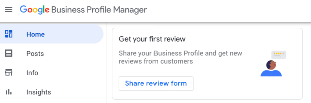 Formulario de revisi&oacute;n de uso compartido del Administrador de perfiles de Google My Business